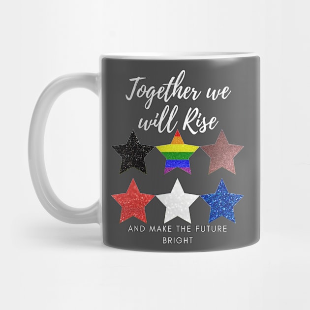 Together we will rise and make the future bright fabulous glitter stars  American flag by Butterfly Lane